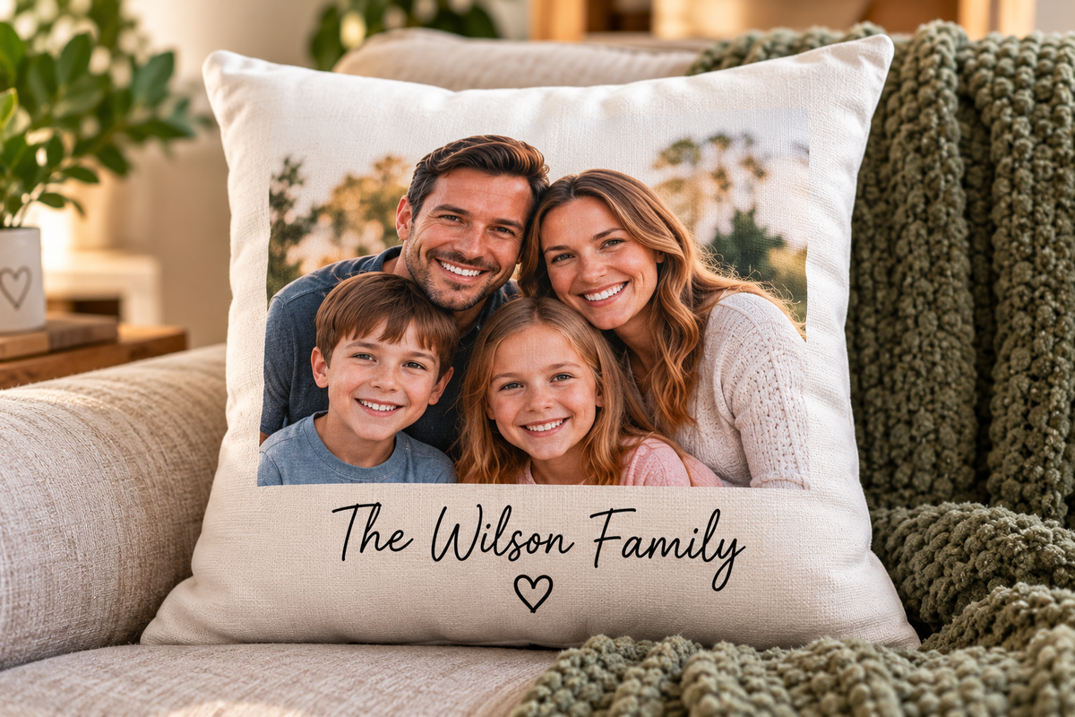 Printify Home Decor 14" × 14" Personalized Photo Pillow Personalized Photo Pillow