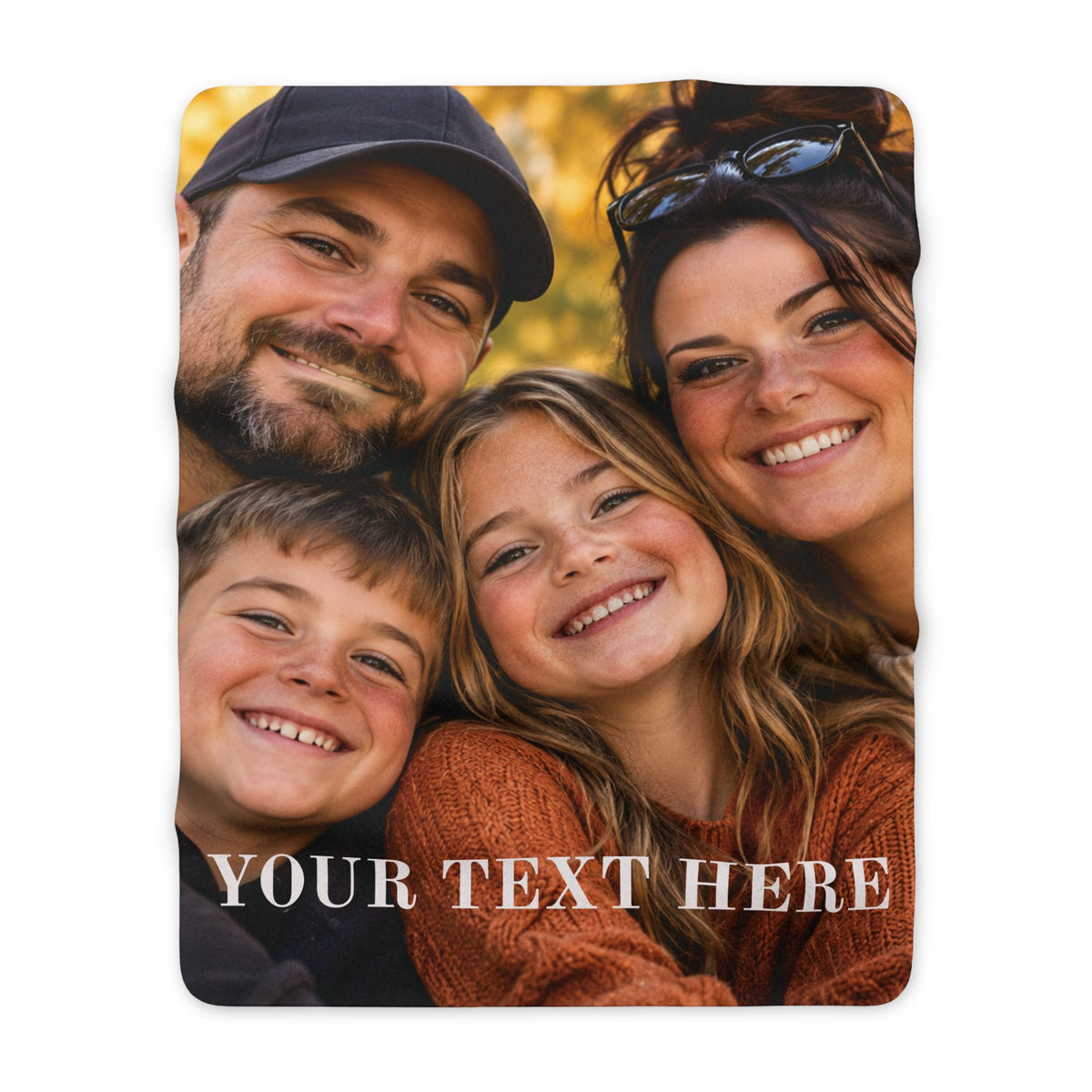 Personalized Family Photo Sherpa Blanket