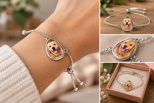 Printify Accessories One Size / Gold Plated Custom Pet Photo Bracelet 🐾 Custom Pet Photo Bracelet 🐾
