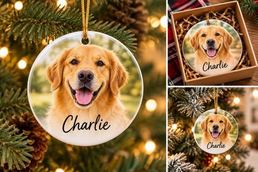 Printify Home Decor Circle / One size Personalized Pet Ornament 🎄🐾 Personalized Pet Ornament 🎄🐾