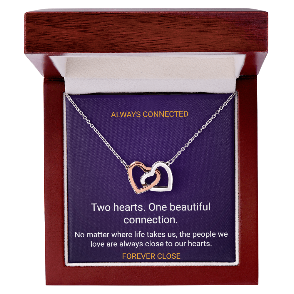 ShineOn Fulfillment Jewelry 14k White Gold Finish / Luxury Box Always Connected – Interlocking Hearts Necklace Always Connected – Interlocking Hearts Necklace