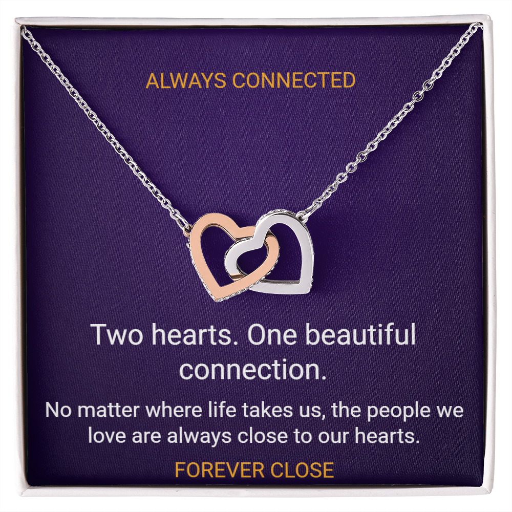 ShineOn Fulfillment Jewelry 14k White Gold Finish / Standard Box Always Connected – Interlocking Hearts Necklace Always Connected – Interlocking Hearts Necklace