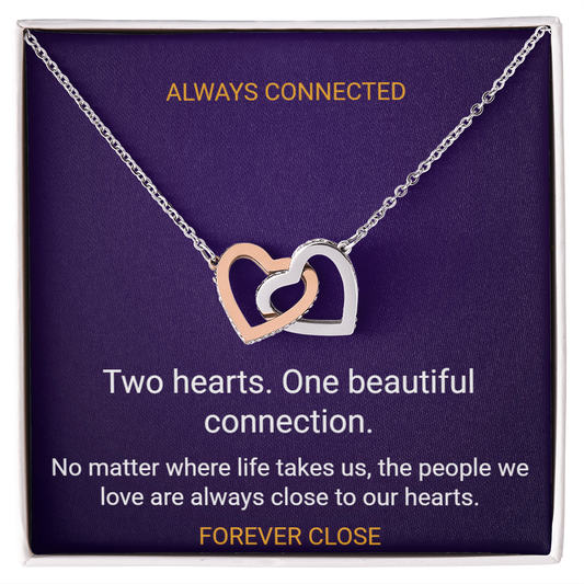ShineOn Fulfillment Jewelry 14k White Gold Finish / Standard Box Always Connected – Interlocking Hearts Necklace Always Connected – Interlocking Hearts Necklace