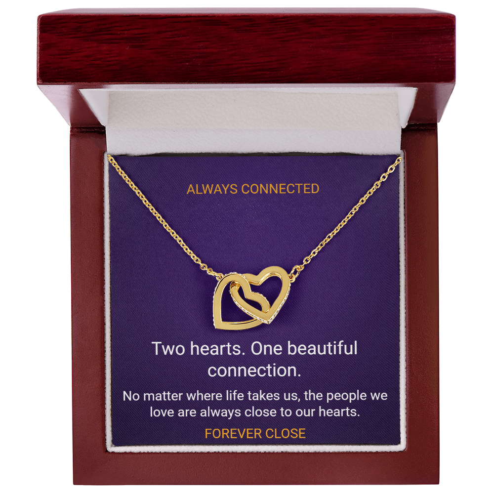 ShineOn Fulfillment Jewelry 18K Yellow Gold Finish / Luxury Box Always Connected – Interlocking Hearts Necklace Always Connected – Interlocking Hearts Necklace
