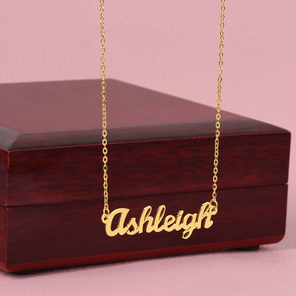 ShineOn Fulfillment Jewelry 18k Yellow Gold Finish / Luxury Box Custom Name Necklace Custom Name Necklace