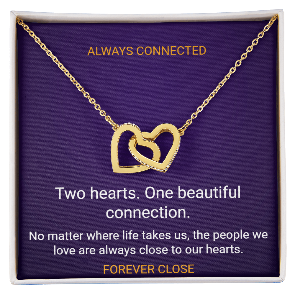 ShineOn Fulfillment Jewelry 18K Yellow Gold Finish / Standard Box Always Connected – Interlocking Hearts Necklace Always Connected – Interlocking Hearts Necklace