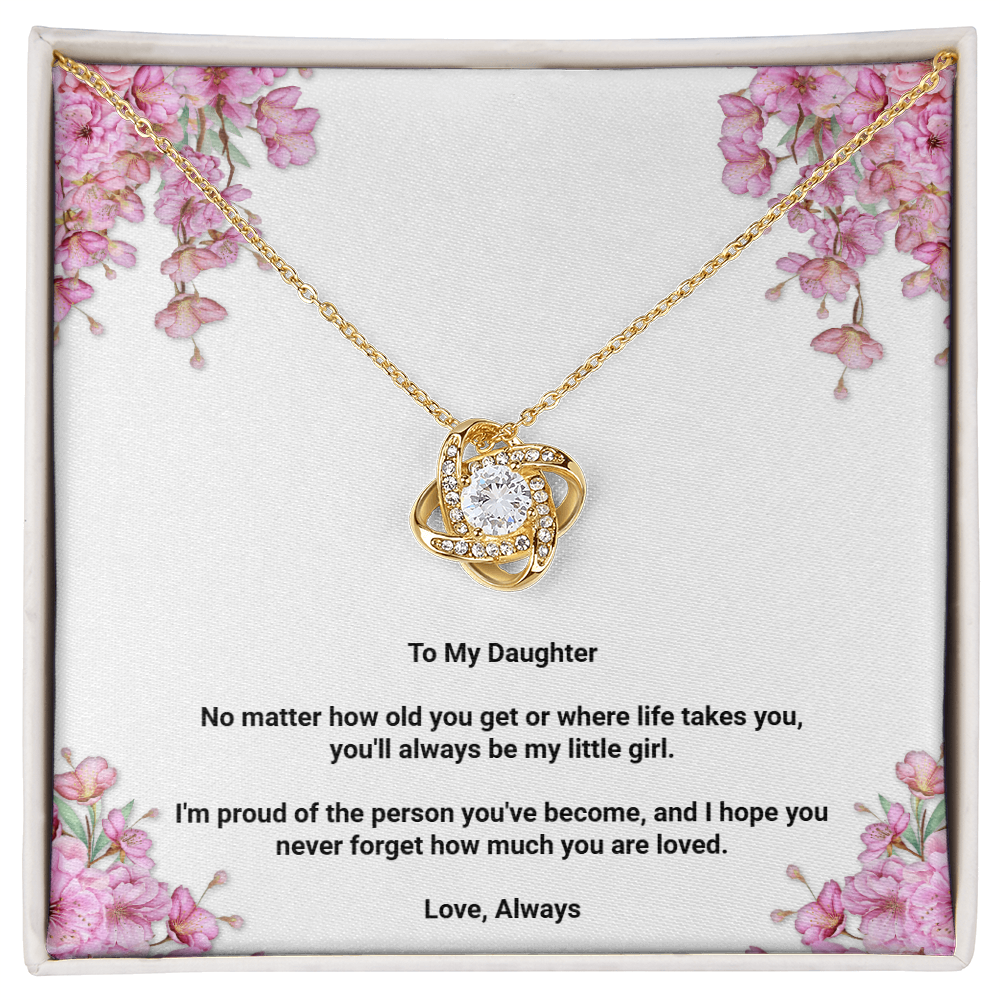 ShineOn Fulfillment Jewelry 18K Yellow Gold Finish / Standard Box To My Daughter – Love Knot Necklace To My Daughter – Love Knot Necklace