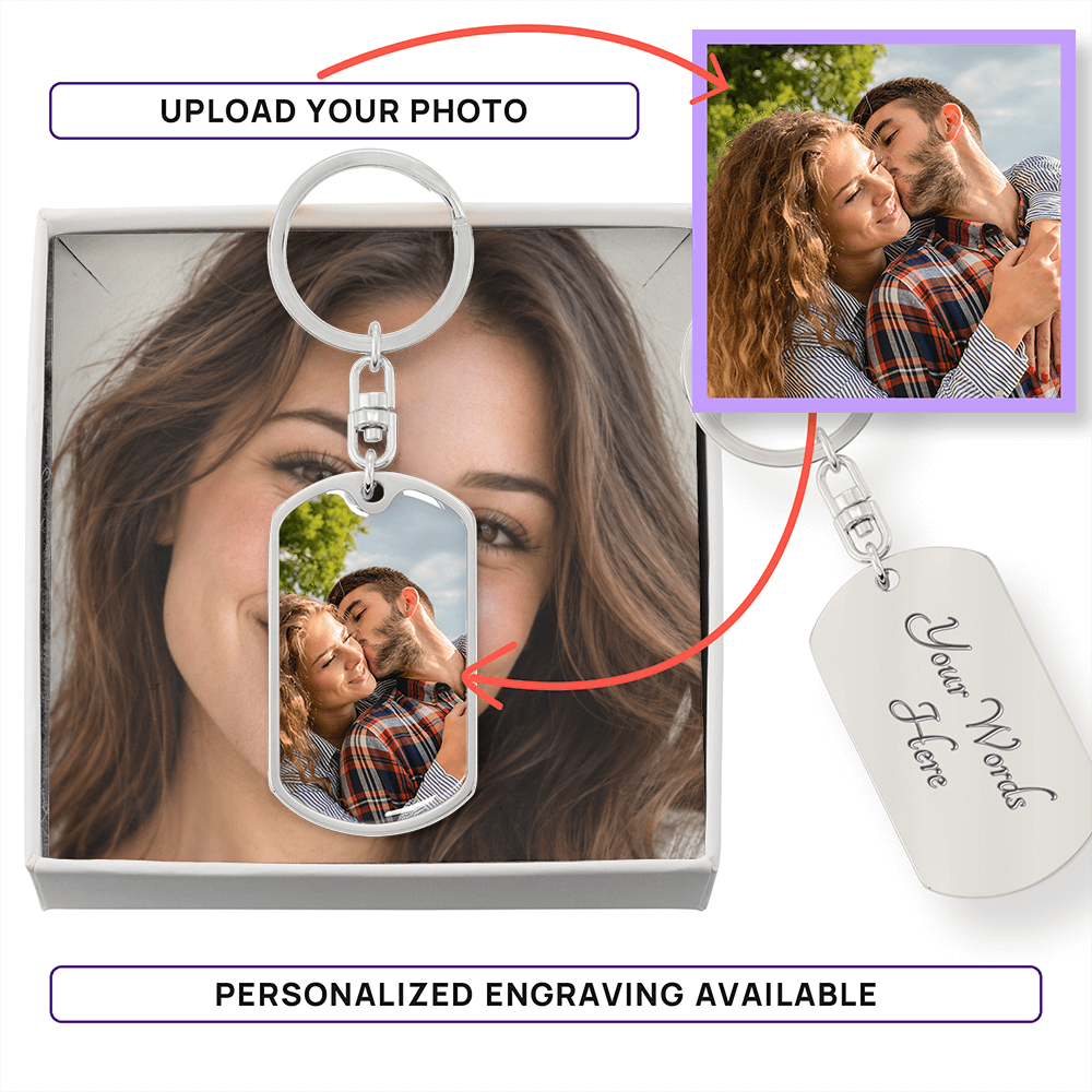 ShineOn Fulfillment Jewelry Personalized Photo Heart Keychain Personalized Photo Heart Keychain