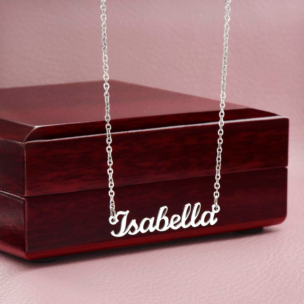 ShineOn Fulfillment Jewelry Polished Stainless Steel / Standard Box Custom Name Necklace Custom Name Necklace