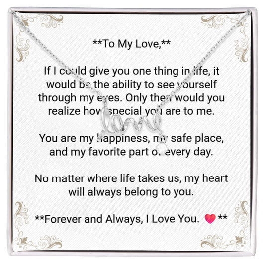 ShineOn Fulfillment Jewelry Polished Surgical Steel / Standard Box Forever & Always Love Necklace Forever & Always Love Necklace